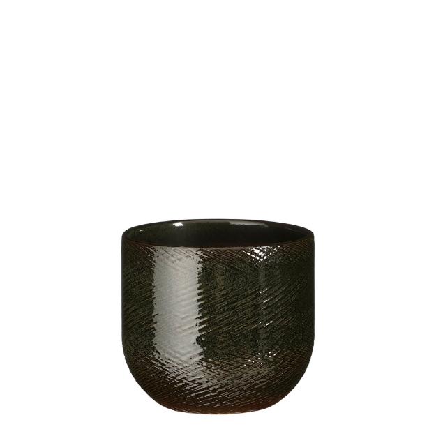 Image de Enzo pot ronde vert f. - h15xd16cm - Mica