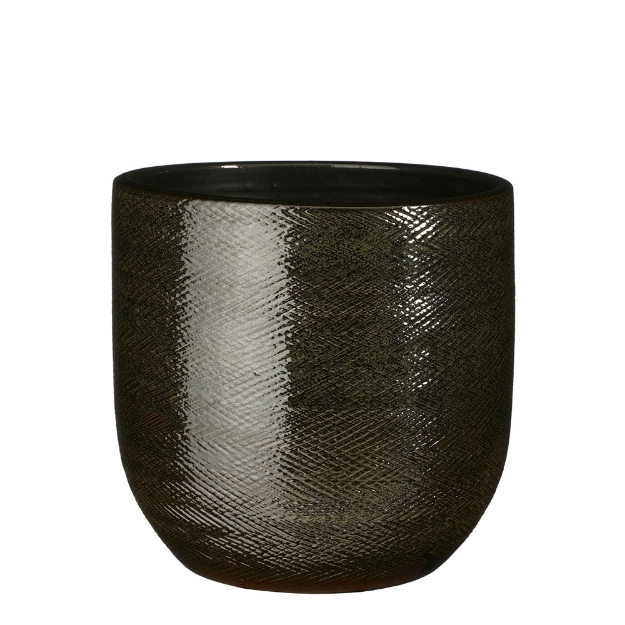 Image de Enzo pot ronde vert f. - h24xd25cm - Mica