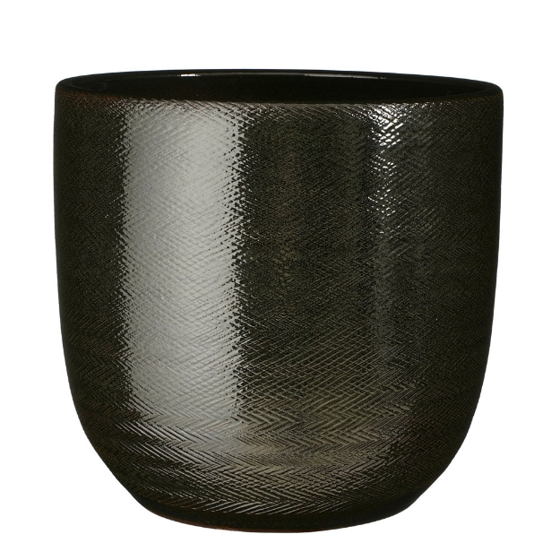 Image de Enzo pot ronde vert f. - h31xd34cm - Mica