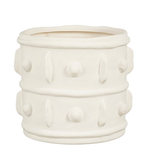 Image de Eden pot ronde blanc - h18,5xd20,5cm - Mica
