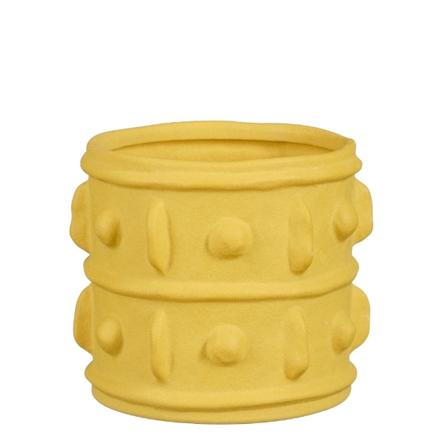 Image de Eden pot ronde ocre - h13xd14,5cm - Mica