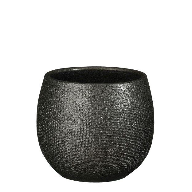 Image de Porto pot ronde anthracite metalliques - h14xd14cm - Mica