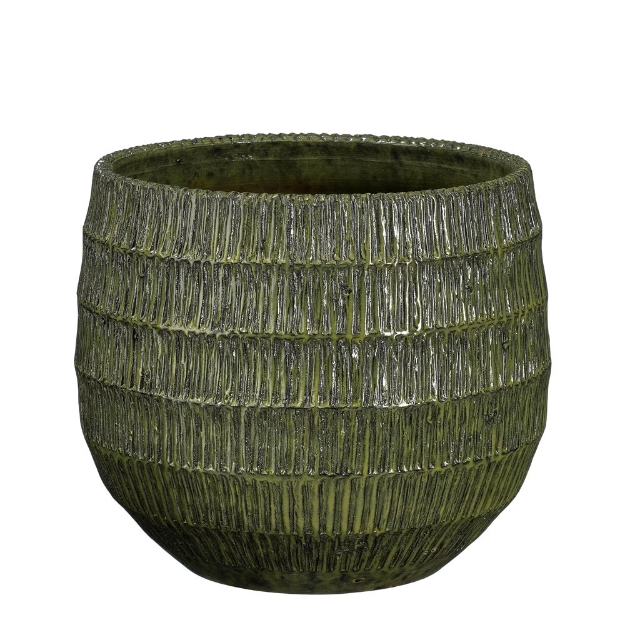 Image de Tobias pot ronde vert - h21xd23cm - Mica