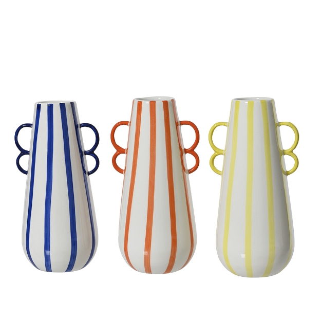 Image de Vase porcelaine rayures - Decoris