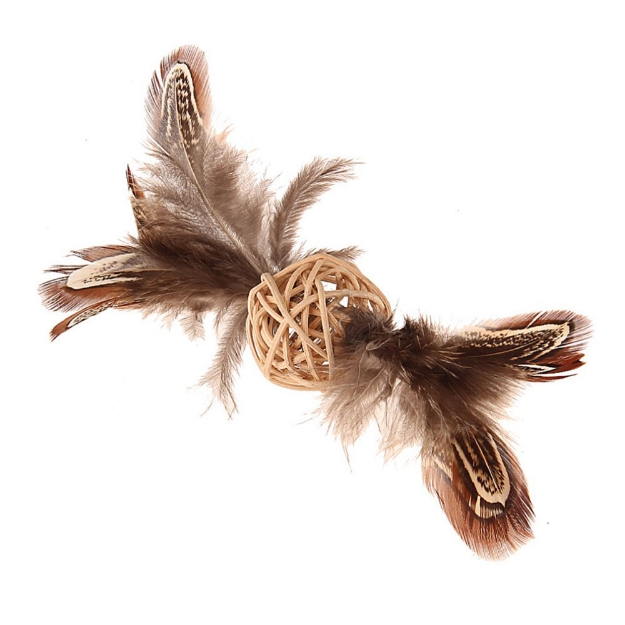 Image de jouet balle rotin+plume ANKA