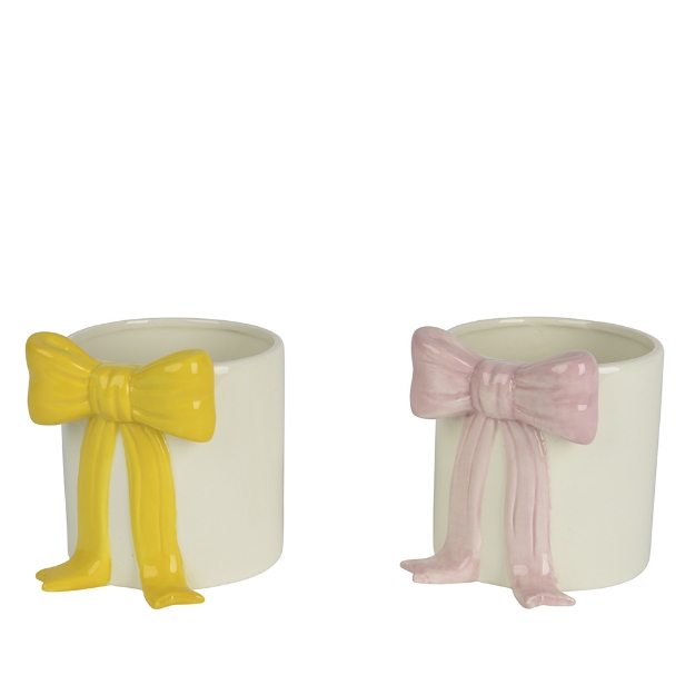 Image de Cache-pot porcelaine Nœud - Decoris