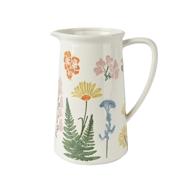 Image de Carafe dolomite brillant motif fleurs - Decoris