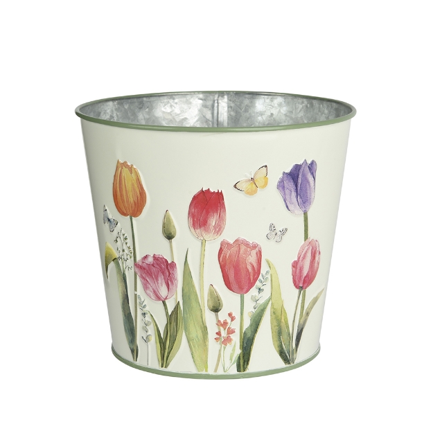 Image de Cache-pot zinc dia15cm x H.13.5cm - Decoris