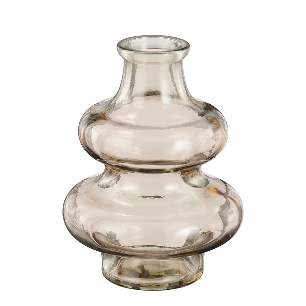 Image de Sira vase verre recycle rose cl. h16cm - Mica