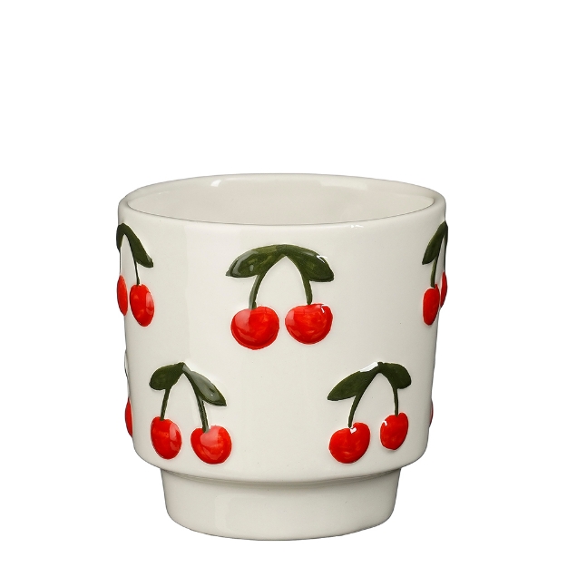 Image de Pot cerise rouge d9,5cm - Mica
