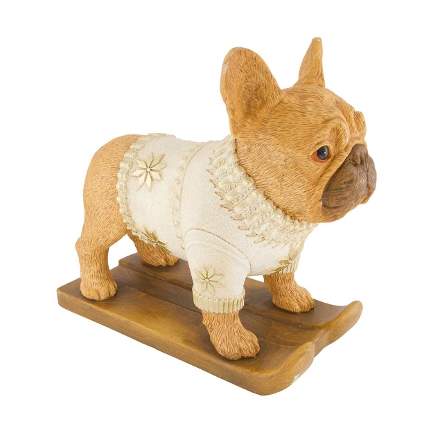 Image de Chien figurine sur ski en polyrésine - Dijk
