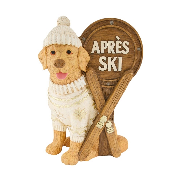 Image de Figurine chien en magnésium après-ski rouge - Dijk