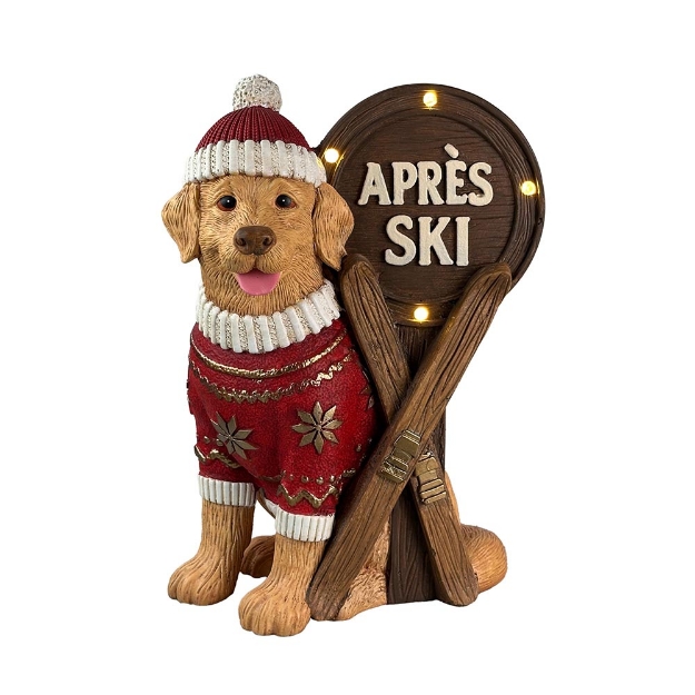 Image de Figurine chien en magnésium après-ski blanc - Dijk