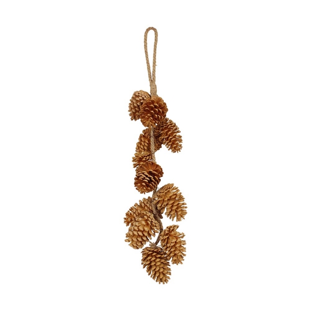 Image de Pomme de pin à suspendre brun clair 60cm - Dijk