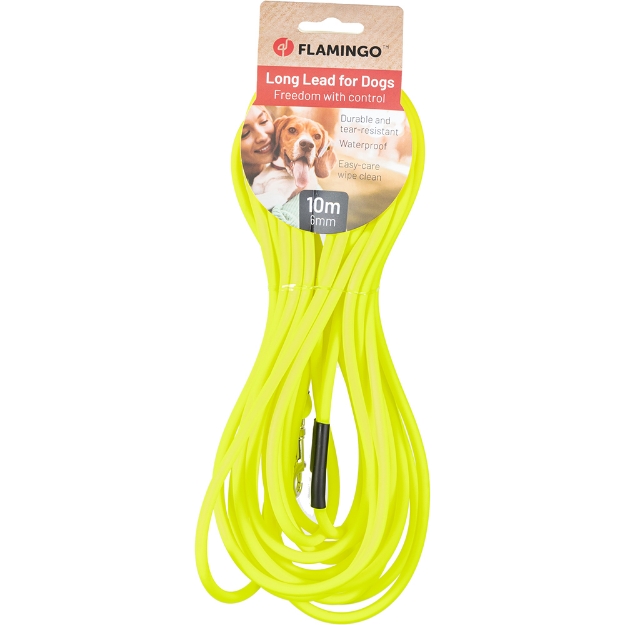 Image de Chien Laisse d'entraînement et à pister Caspar Jaune fluo 10m 6mm