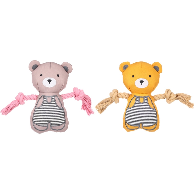 Image de JOUET CHIOT BRITTY OURS TAUPE/OCRE 21x5,5x17,5CM ASSORTIMENT