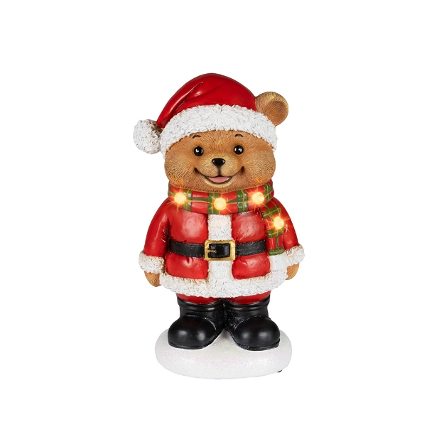 Image de Ours lumineux LED en polyrésine - 25 cm