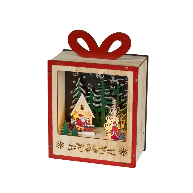 Image de Paysage lumineux LED en contreplaqué - 22,7 cm