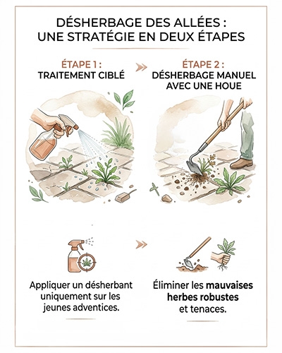 Conseils Tournesols en 2 étapes : traitement ciblé puis désherbage manuel