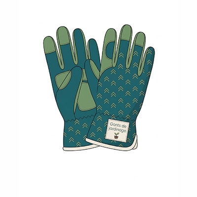 Icône de gants de jardinage textile verts, éligibles aux éco-chèques