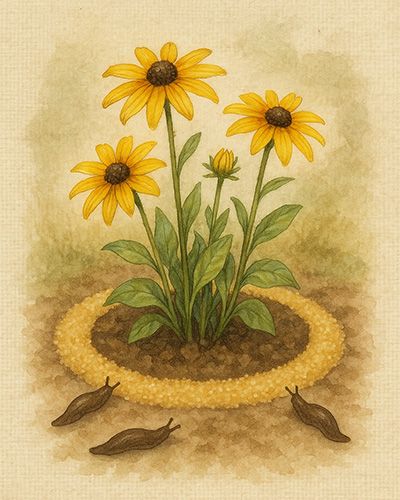 Infographie montrant l'une des solution pour protéger le Rudbeckia des nuisibles.