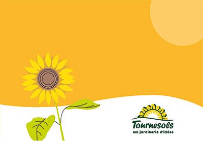 Affiche promotionnelle de déstockage avec réduction jusqu'à 50 % aux jardineries Tournesols.
